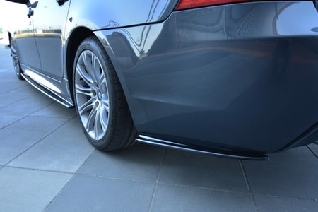 Maxton Rear Side Splitters For BMW 5 E60/E61 M-Pack - Gloss Black