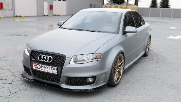 Maxton Front Splitter V.1 Audi RS4 B7 - Gloss Black