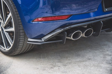 Maxton Racing Durability Rear Side Splitters VW Golf 7 R Facelift - Black