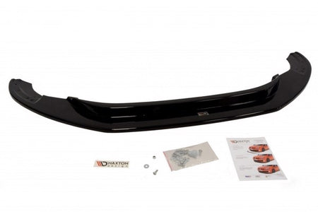Maxton Front Splitter i glanssort til Audi R8 Mk.1, forbedrer bilens aerodynamik og giver et sporty look.