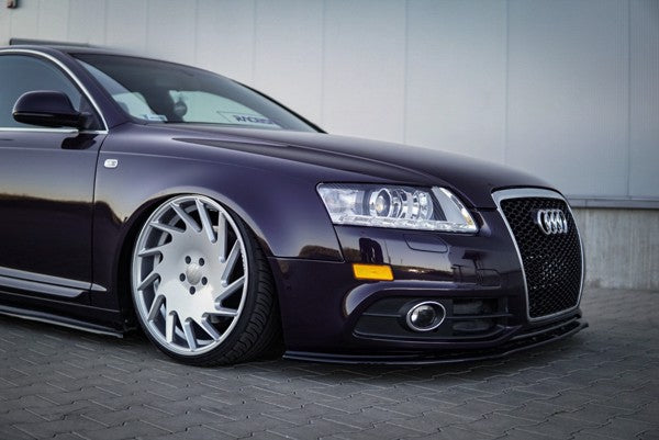 Maxton Front Splitter Audi A6 S-Line C6 Fl  - Gloss Black