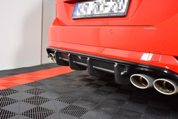 Maxton Rear Valance VW Golf 7 R Variant Facelift  - Gloss Black
