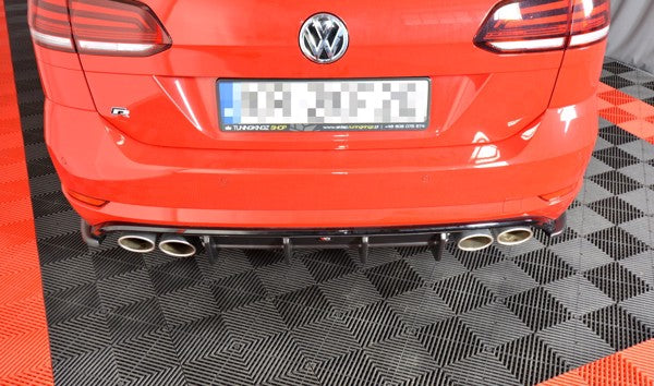 Maxton Rear Valance VW Golf 7 R Variant Facelift  - Gloss Black