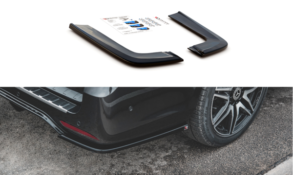Maxton Rear Side Splitters V.2 Mercedes-Benz V-Class Amg-Line W447 Facelift - Gloss Black