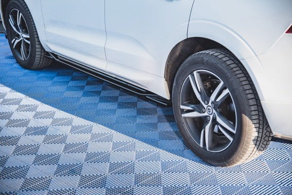 Maxton Side Skirts Diffusers Volvo Xc60 Mk2 R-Design - Gloss Black