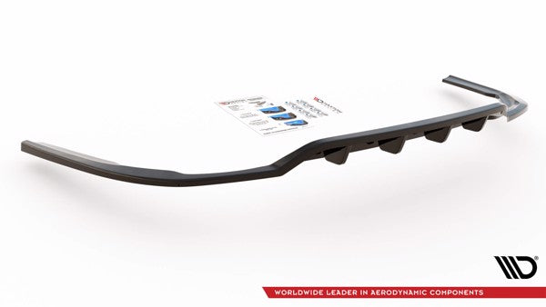 Maxton Central Rear Splitter (With Vertical Bars) Dodge Charger Rt Mk7 Facelift - Gloss Black