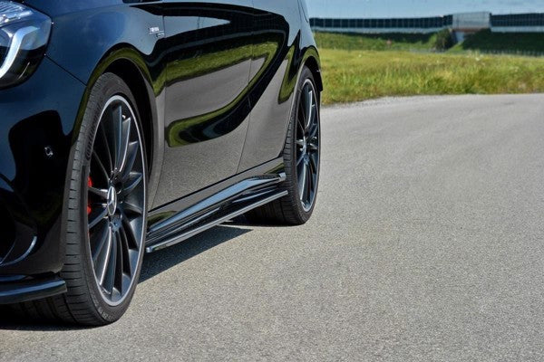 Maxton Side Skirts Diffusers Mercedes A W176/ Cla 117 Amg/ Cla 117 Amg Line Facelift - Gloss Black