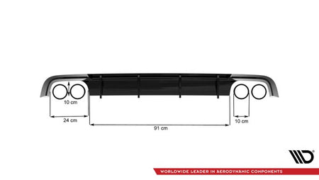 Maxton Rear Valance Audi S6 / A6 S-Line C7 Fl - Gloss Black