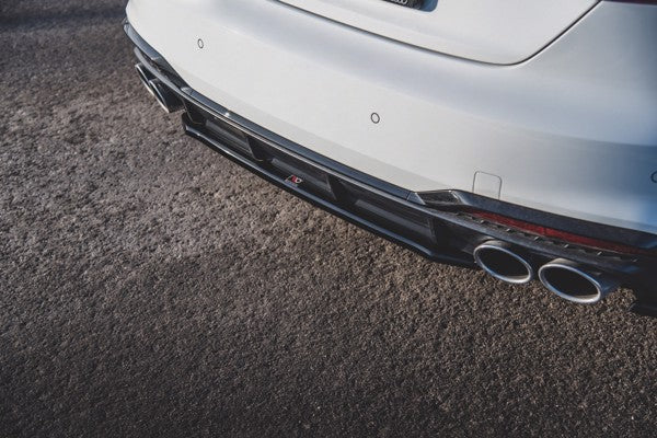 Maxton Central Rear Splitter For Audi S5 Sportback F5 Facelift - Gloss Black