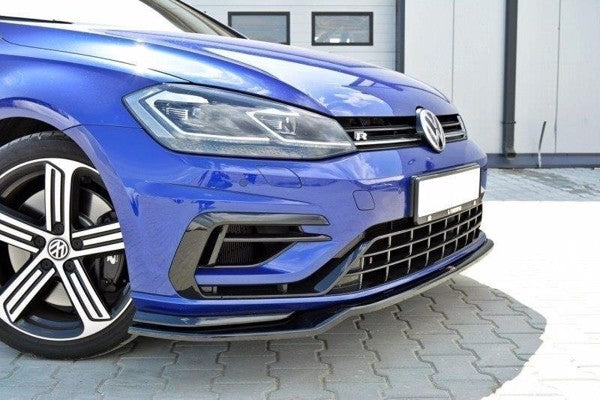 Maxton Front Splitter V.3 VW Golf 7 R / R-Line Facelift - Gloss Black
