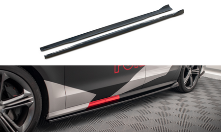 Maxton Side Skirts Diffusers V.2 Audi S8 D4 - Gloss Black