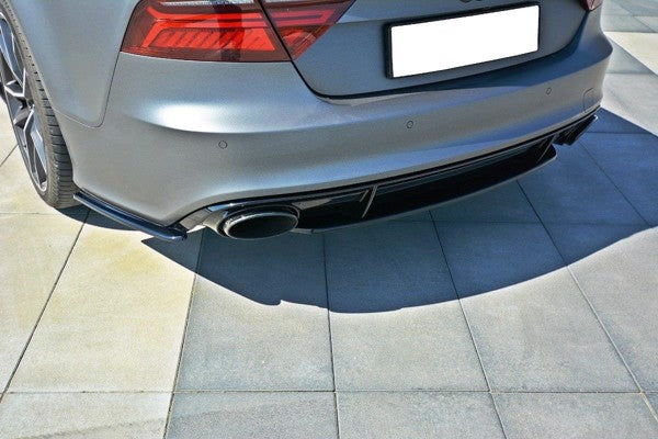Maxton Central Rear Splitter Audi RS7 Facelift - Gloss Black