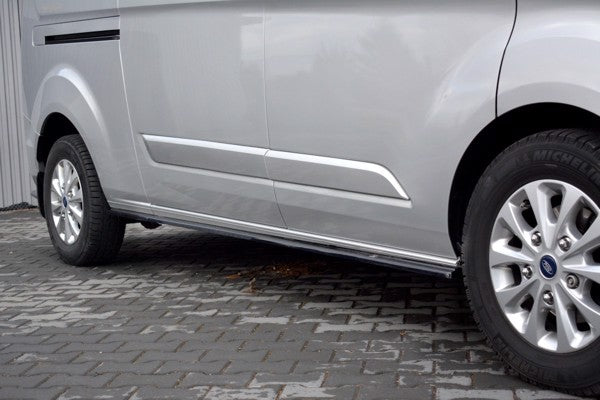 Maxton Side Skirts Diffusers Ford Transit Custom Mk1 Fl - Gloss Black