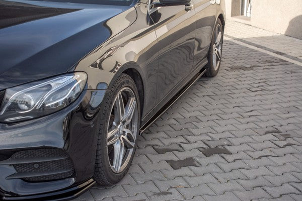 Maxton Side Skirts Diffusers Mercedes-Benz E43 Amg / Amg-Line W213 - Gloss Black