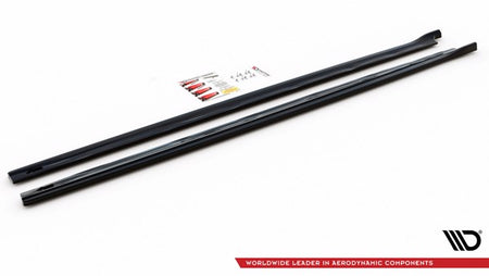 Maxton Side Skirts Diffusers Peugeot Partner Maxi Mk3 - Gloss Black
