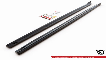 Maxton Side Skirts Diffusers Peugeot Partner Maxi Mk3 - Gloss Black