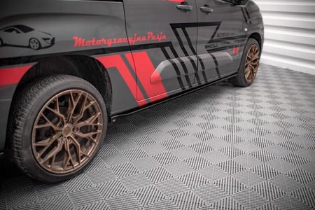 Maxton Side Skirts Diffusers Peugeot Partner Maxi Mk3 - Gloss Black
