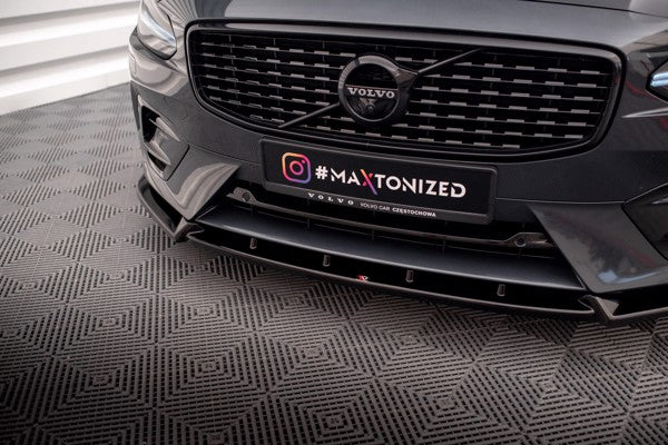 Maxton Front Splitter Volvo V90 R-Design Mk2 - Gloss Black