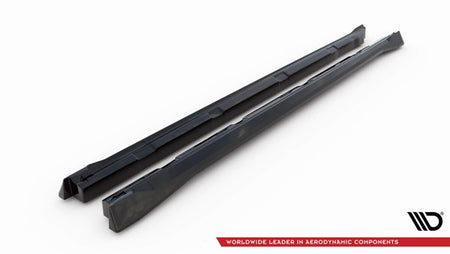 Maxton Side Skirts Diffusers Skoda Karoq Sportline Mk1 Facelift - Gloss Black
