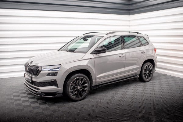 Maxton Side Skirts Diffusers Skoda Karoq Sportline Mk1 Facelift - Gloss Black