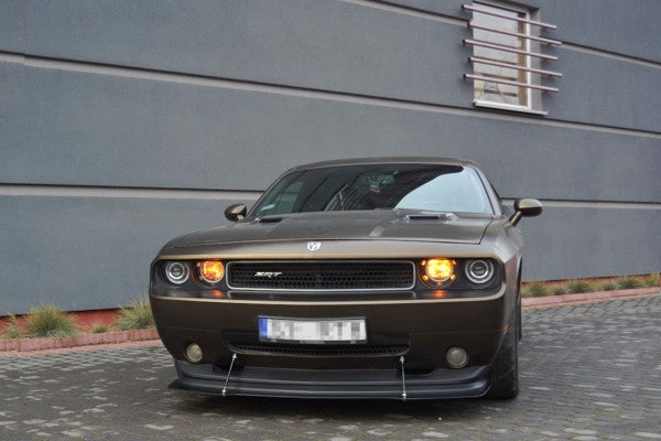 Maxton Hybrid Front Splitter V.1 Dodge Challenger Mk3. Phase-I Srt8 Coupe - ABS+Gloss Black