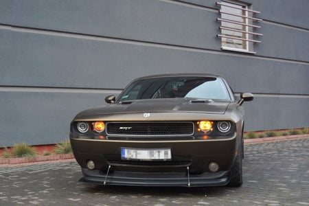 Maxton Hybrid Front Splitter V.1 Dodge Challenger Mk3. Phase-I Srt8 Coupe - ABS+Gloss Black