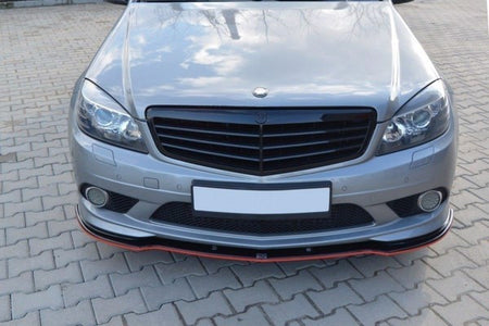 Maxton Front Splitter Mercedes C W204 Amg-Line (Preface) - Gloss Black