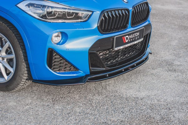 Maxton Front Splitter For BMW X2 F39 M-Pack - Gloss Black