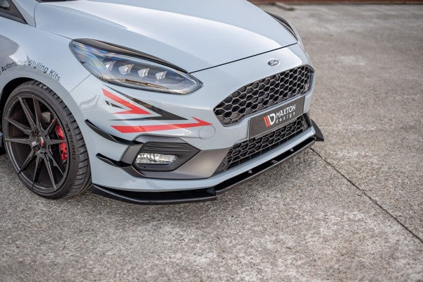 Maxton Front Splitter V.7 Ford Fiesta Mk8 St / St-Line - Gloss Black