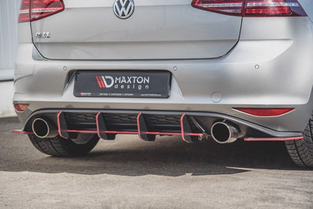 Maxton Racing Durability Rear Diffuser V.2 VW Golf 7 Gti - Black