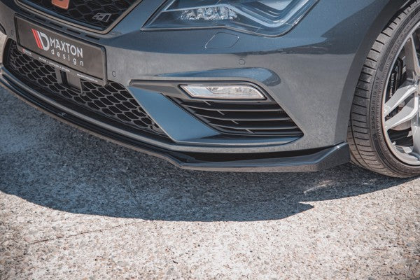 Maxton Front Splitter V.7 Seat Leon Cupra / Fr Mk3 Fl - Gloss Black