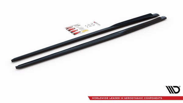 Maxton Side Skirts Diffusers V.2 Audi RS3 8V Sportback Facelift - Gloss Black