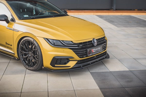 Maxton Racing Durability Front Splitter + Flaps Volkswagen Arteon R-Line - Black + Gloss Flaps    