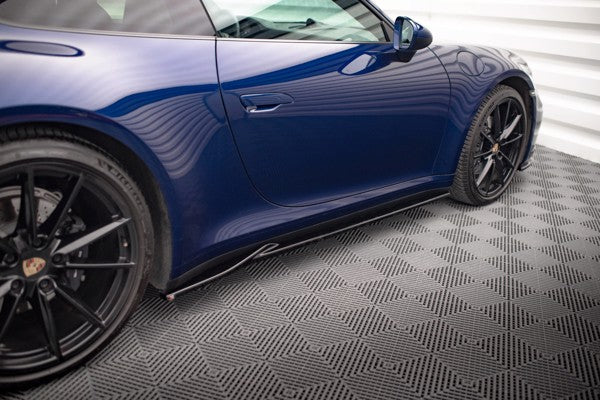 Maxton Side Skirts Diffusers V.1 Porsche 911 Carrera Aero 992 - Gloss Black