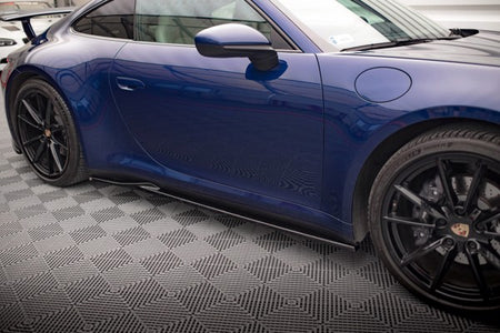 Maxton Side Skirts Diffusers V.1 Porsche 911 Carrera Aero 992 - Gloss Black