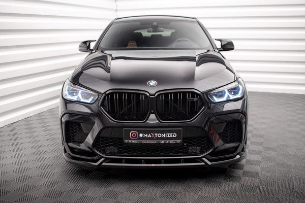 Maxton Front Splitter V.2 BMW X6 M F96 - Gloss Black