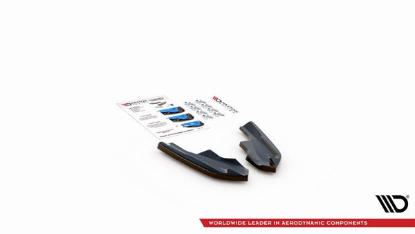 Maxton Rear Side Splitters V.4 For Volkswagen Golf R Mk8 - Gloss Black