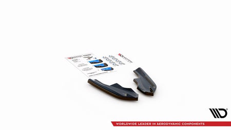 Maxton Rear Side Splitters V.4 For Volkswagen Golf R Mk8 - Gloss Black