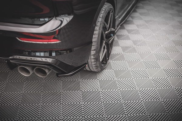 Maxton Rear Side Splitters V.4 For Volkswagen Golf R Mk8 - Gloss Black
