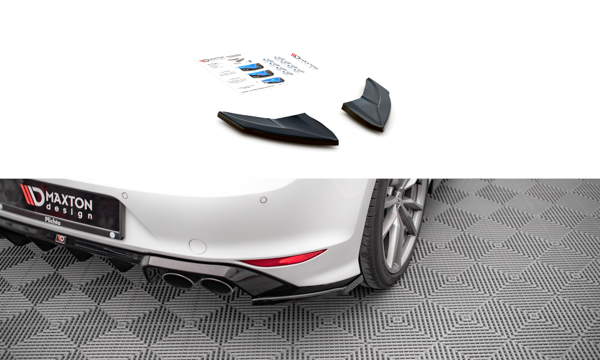 Maxton Rear Side Splitters V.4 Volkswagen Golf R Mk7 - Gloss Black