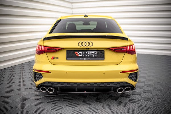 Maxton Central Rear Splitter For Audi S3 Sedan 8Y - Gloss Black