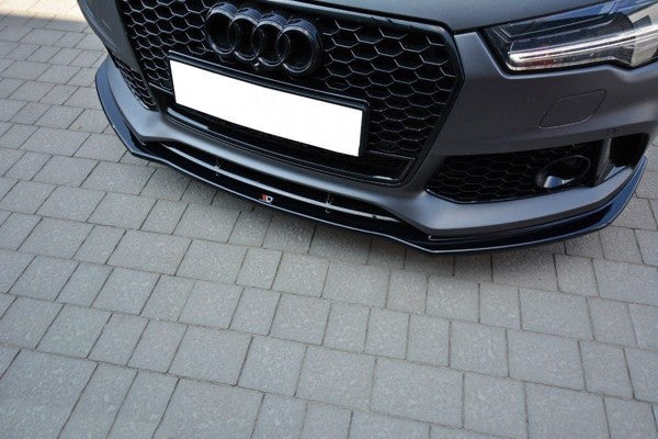 Maxton Front Splitter V.1 Audi RS7 Facelift - Gloss Black