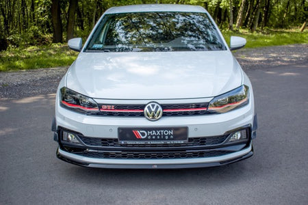 Maxton Front Splitter V.3 VW Polo Gti Mk6 - Gloss Black