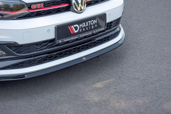Maxton Front Splitter V.3 VW Polo Gti Mk6 - Gloss Black