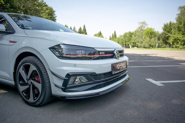 Maxton Front Splitter V.3 VW Polo Gti Mk6 - Gloss Black