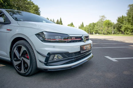 Maxton Front Splitter V.3 VW Polo Gti Mk6 - Gloss Black