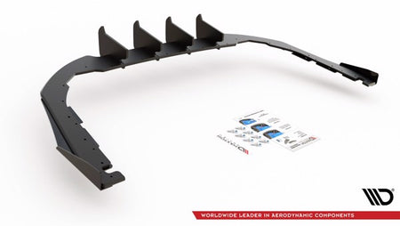 Maxton Racing Durability Rear Valance + Flaps Volkswagen Arteon R-Line - Black + Gloss Flaps    