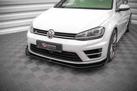Maxton Street Pro Front Splitter V.1 + Flaps Volkswagen Golf R Mk7 - Black + Gloss Flaps    