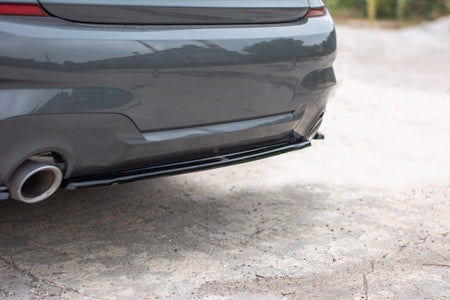 Maxton Central Rear Splitter For BMW 3 G20 M-Pack - Gloss Black