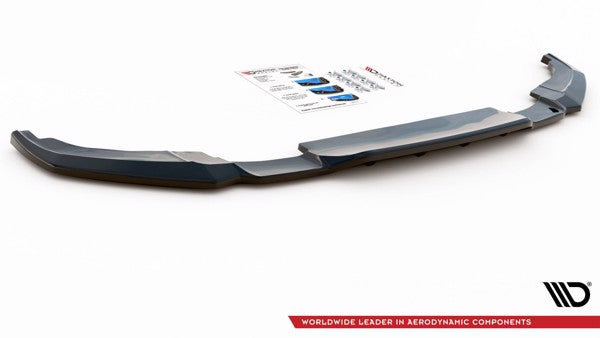 Maxton Central Rear Splitter (With Vertical Bars) Peugeot 2008 Mk2 - Gloss Black